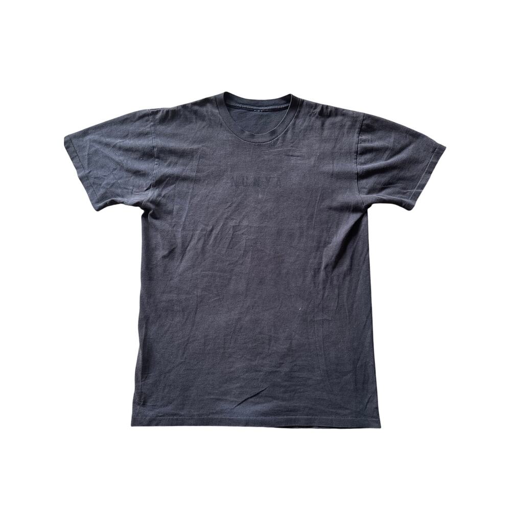 Vintage Nunya Branded Sun Faded Single Stitched Smoked Black L Fader Blank Tee